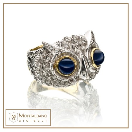 Anello Civetta Classic blu| Gioielli De Nobili